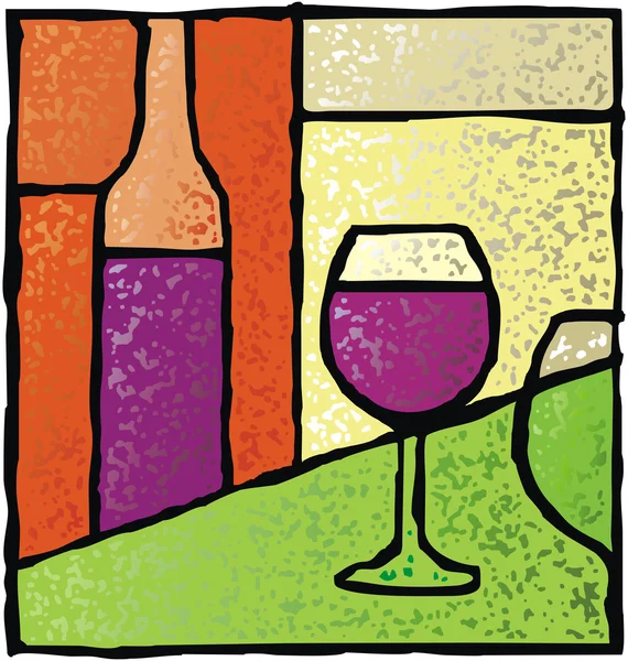 Wine stained glass — Stock Vector