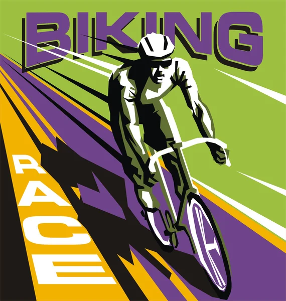 Цветной векторный шаблон велосипедной гонки Стоковая Иллюстрация
