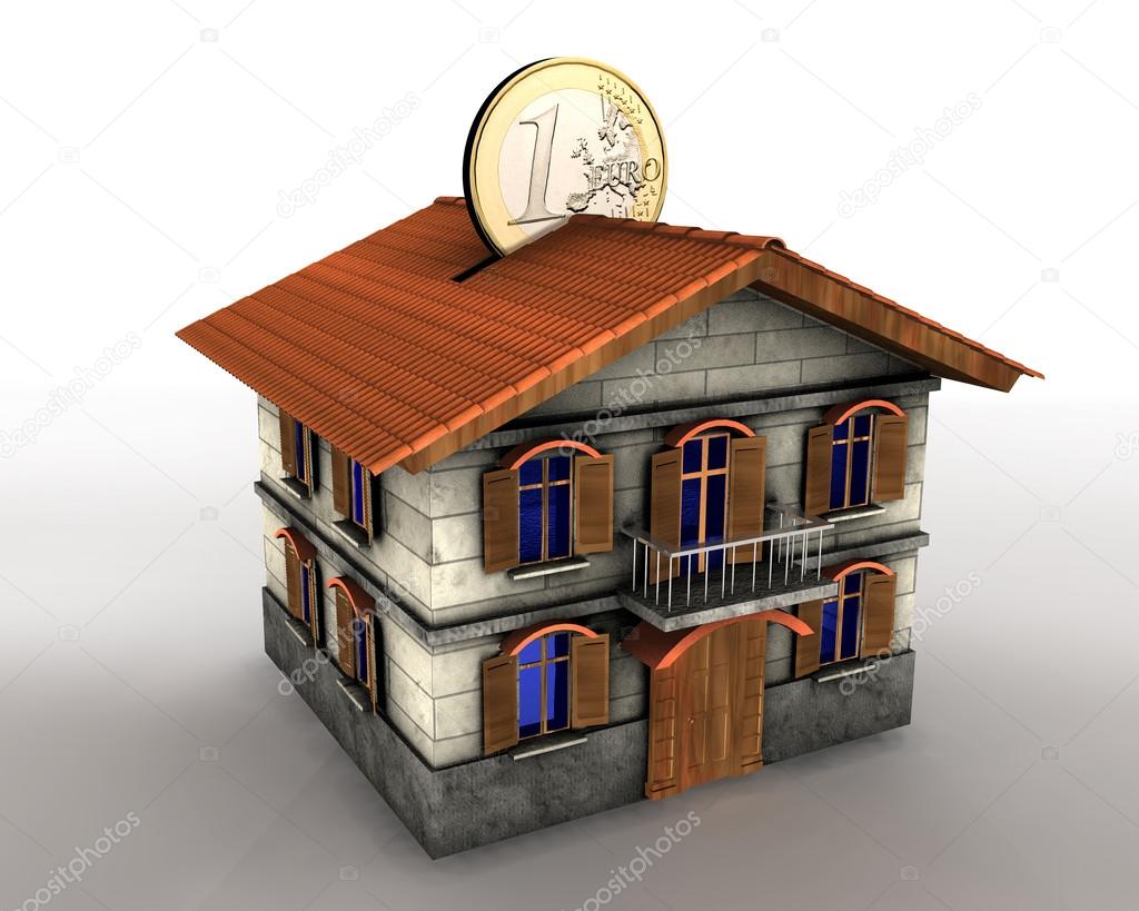 money box house with euro