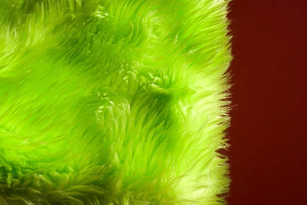 Detail Pozadí Zelená Syntetická Kožešina — Stock fotografie