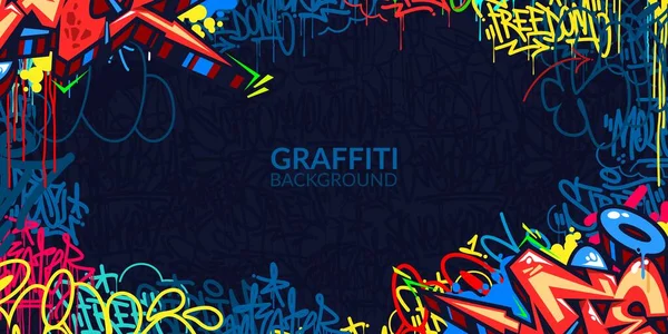 Renkli Soyut Hip Hop Sokak Sanatı Graffiti Stili Kentsel Kaligrafi Vektörü Çizim Arkaplan Sanatı