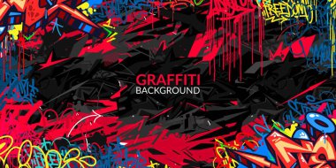 Renkli Düz Düz Soyut Hip Hop Sokak Sanat Grafitisi Şehir Kaligrafi Vektörü Resimleri Sanat Arkaplanı