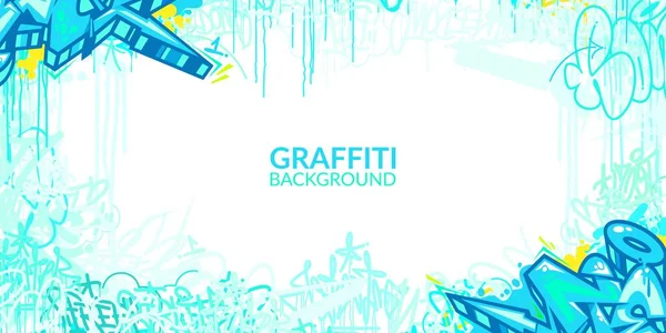 Light Blue Abstract Hip Hop Street Art Graffiti Style Miejska kaligrafia Wektor Ilustracja Tło Art Banner — Wektor stockowy