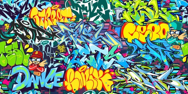 Renksiz Soyut Hip Hop Sokak Sanat Grafitisi Şehir Kaligrafi Vektörü Resimleme Sanat Şablonu