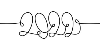 Kusursuz Soyut Kelime 2022 Aralıksız İzole Çizim Sanatı Çizim Vektörü İllüstrasyon Şablonu