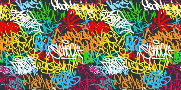 Colorido Sem Costura Abstrato Quadril Hop Street Art Graffiti Estilo Urbano Caligrafia Vetor Ilustração Fundo Arte — Vetor de Stock