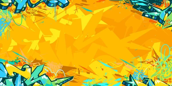 Abstract Vlakke kleurrijke hiphop street art graffiti stijl stedelijke kalligrafie vector illustratie achtergrond kunst — Stockvector