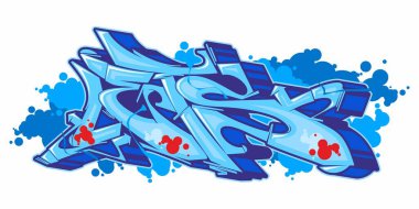 İzole edilmiş Mavi Soyut Şehir Graffiti Sokak Sanat Tarzı Kelimesi Harf Vektörü Resimlerine İzin Veriyor 