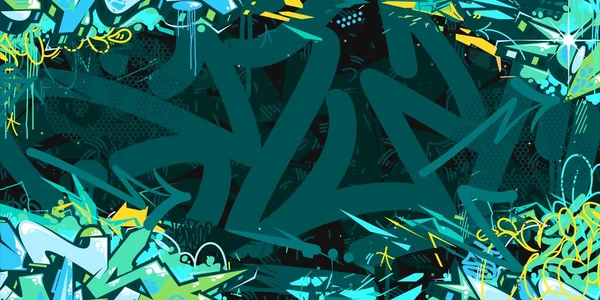 Dark Abstract Hip Hop Street Art Graffiti Style Caligrafía Urbana — Archivo Imágenes Vectoriales