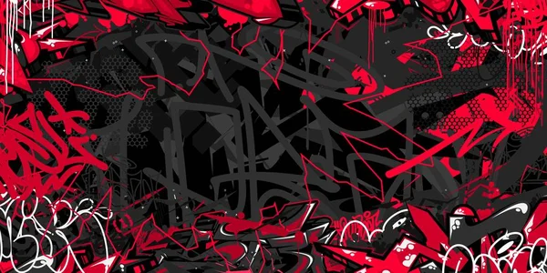 Dunkel Abstrakt Hip Hop Street Art Graffiti Stil Urbane Kalligraphie — Stockvektor