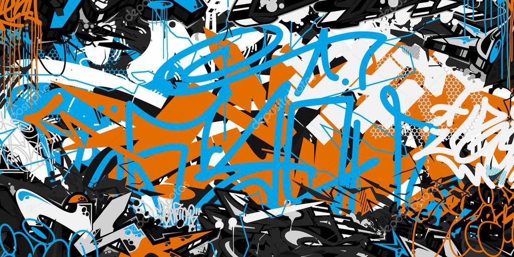 Abstract Hip Hop Street Art Graffiti Style Urban Calligraphy Vector Illustration Background