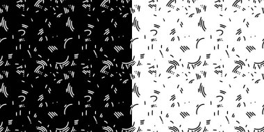 Siyah ve Beyaz Kusursuz Örnek Vektör Resmetme Şablon Sanatı