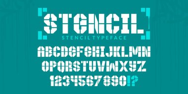 Şehir Sanatı Graffiti Biçimi Soyut Alfabe Yazı tipi Şablon Dijital Tipografi Vektörü İllüstrasyonu