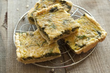 Ispanak ve parmesan Pan ile lezzetli kiş
