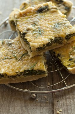 Ispanak ve parmesan Pan ile lezzetli kiş