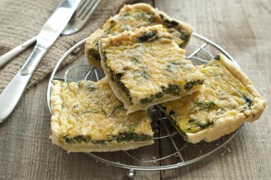 Ispanak ve parmesan Pan ile lezzetli kiş