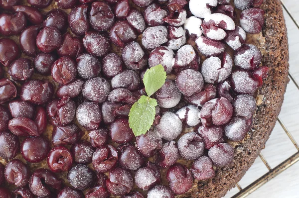 Tarte aux cerises au chocolat maison — Photo