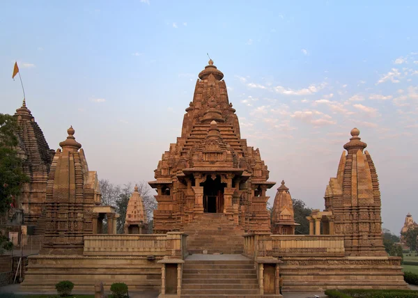 Hindu temple at Western site in India's Khajuraho at sunrise. — Stock Photo, Image