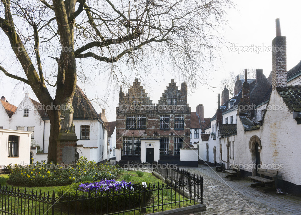 Courtyard of Kortrijk Beguinage, Belgium.