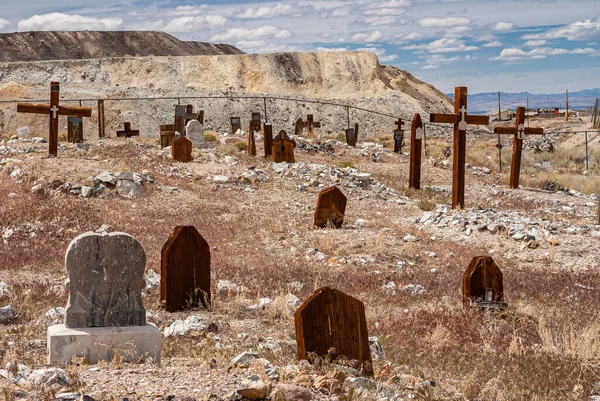 Tonopah Nevada Mayo 2011 Cementerio Histórico Diferentes Estilos Secuoyas Lápidas — Foto de Stock