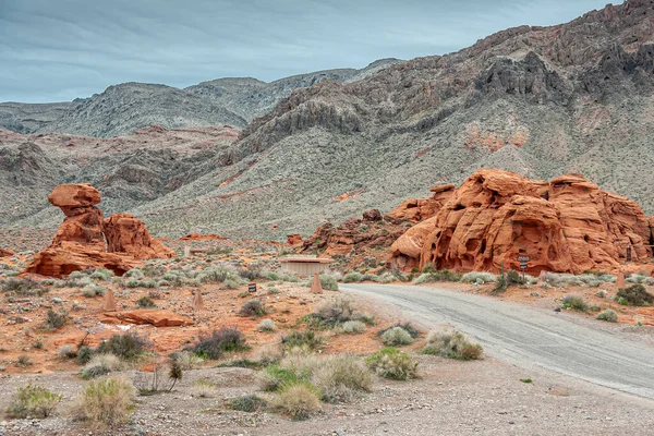 Overton Nevada Usa Lutego 2010 Dolina Ognia Szare Wędrowcy Drogi — Zdjęcie stockowe