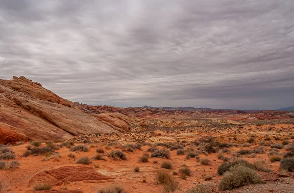 Overton Nevada Usa February 2010 Valley Fire Relative Flat Landscape — Stock Photo, Image