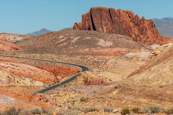 Overton Nevada Usa February 2010 Valley Fire Wide Desert Landscape — Zdjęcie stockowe