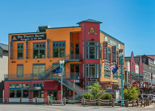 Ketchikan Alaska Usa Luglio 2011 Fish Pirate Saloon Colorato Edificio — Foto Stock