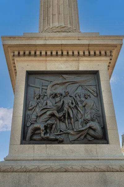 London July 2022 Trafalgar Square Closeup Black Mural Sculpture Set — Stockfoto