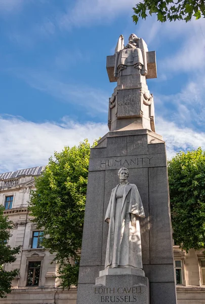 London July 2022 Trafalgar Square Closeup Edith Cavell Memorial Stone — Foto de Stock