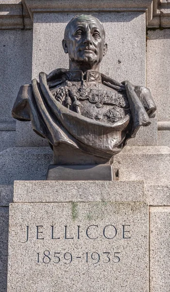 London July 2022 Trafalgar Square Closeup Commander Jellicoe Bust Bronze — ストック写真