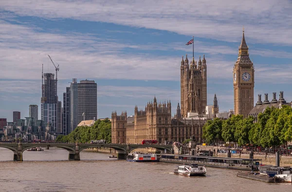Лондон Велика Британія Липня 2022 Широкий Пейзаж Палацом Вестмінстера Палатою — стокове фото