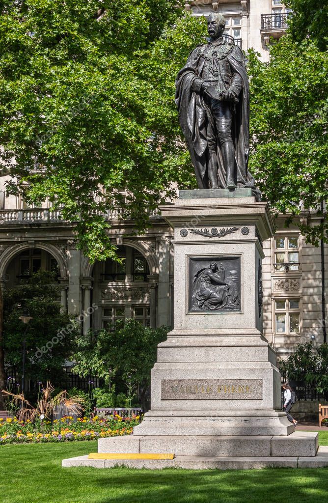 London, UK July 4, 2022 Whitehall Gardens. Black bromze Sir Henry