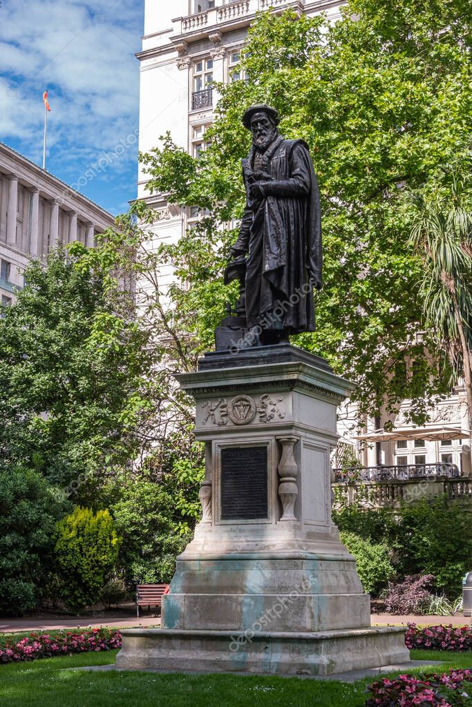 London, UK July 4, 2022 Whitehall Gardens. Black bronze statue of