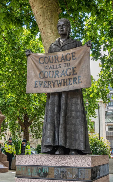 London July 2022 Parliament Square Gardens Bronze Statue Millicent Garrett — Stock Photo, Image