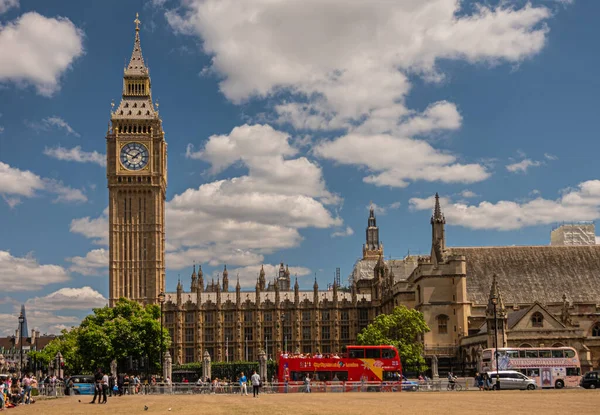 London July 2022 Parliament Square Gardens West Facade Big Ben — Fotografia de Stock