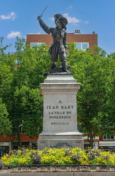 Europa Francia Dunkerque Julio 2022 Primer Plano Estatua Jean Bart — Foto de Stock