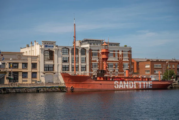 Europa Francia Dunkerque Luglio 2022 Barca Museo Sandette Barca Faro — Foto Stock