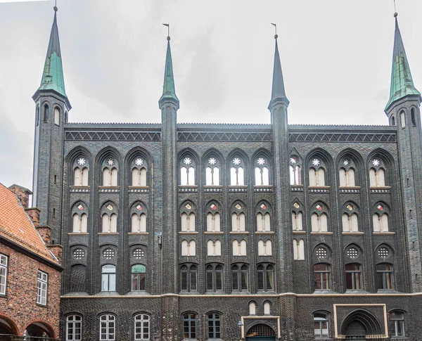 Alemania Lubeck Julio 2022 Fachada Norte Piedra Gris Con Torres — Foto de Stock