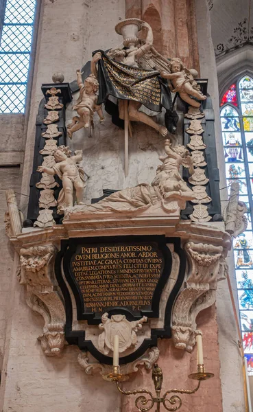 Tyskland Lubeck Juli 2022 Marienkirche Närbild Hieronymus Von Dorne Epitaph — Stockfoto