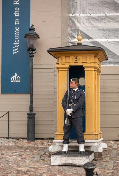 Svezia Stoccolma Luglio 2022 Palazzo Reale Primo Piano Della Guardia — Foto Stock