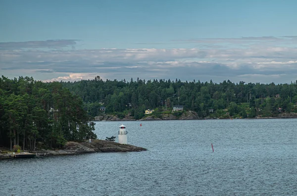 Sweden Stockholm July 2022 Morning Approach Ship Baltic Furuholmen Light — Stock Photo, Image