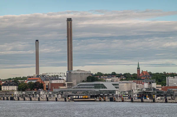 Zweden Stockholm Juli 2022 Haven Van Frihamnen Vartaterminalen Ferryterminal Gebouw — Stockfoto