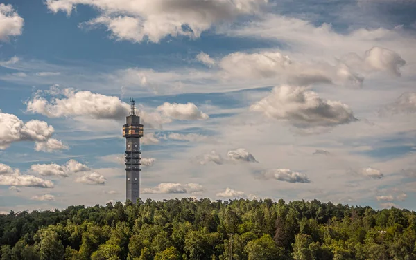 Suède Stockholm Juillet 2022 Cookie Tower Kaknastornet Tour Communication Diffusion — Photo