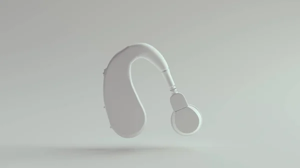 白背景音乐助听器医疗残疾系统技术设备3D解说 — 图库照片