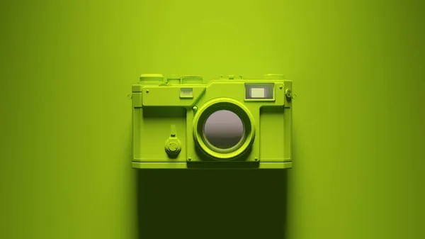 Ρεαλιστική Πράσινη Απεικόνιση Της Ρετρό Κάμερας Ψηφιακή Τεχνολογία — Φωτογραφία Αρχείου