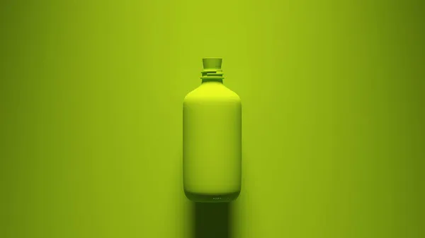 Green Vintage Medicine Bottle Poison Green Background Illustration Render — 스톡 사진