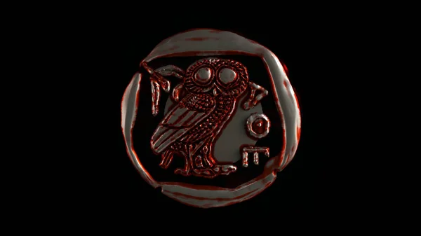 Срібна Кров Монета Гроші Грецьке Обличчя Антикварні Ілюстрації Рендеринг — стокове фото