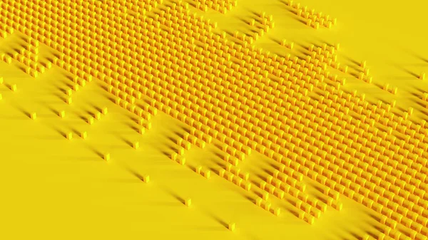 Желтый Кубический Шаблон Поверхности Длинной Узкой Неравномерной Группы Квадратные Коробки — стоковое фото