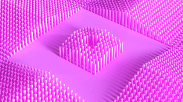 Patrón Anillo Cuadrado Geométrico Rosa Superficie Cajas Desiguales Color Vibrante — Foto de Stock